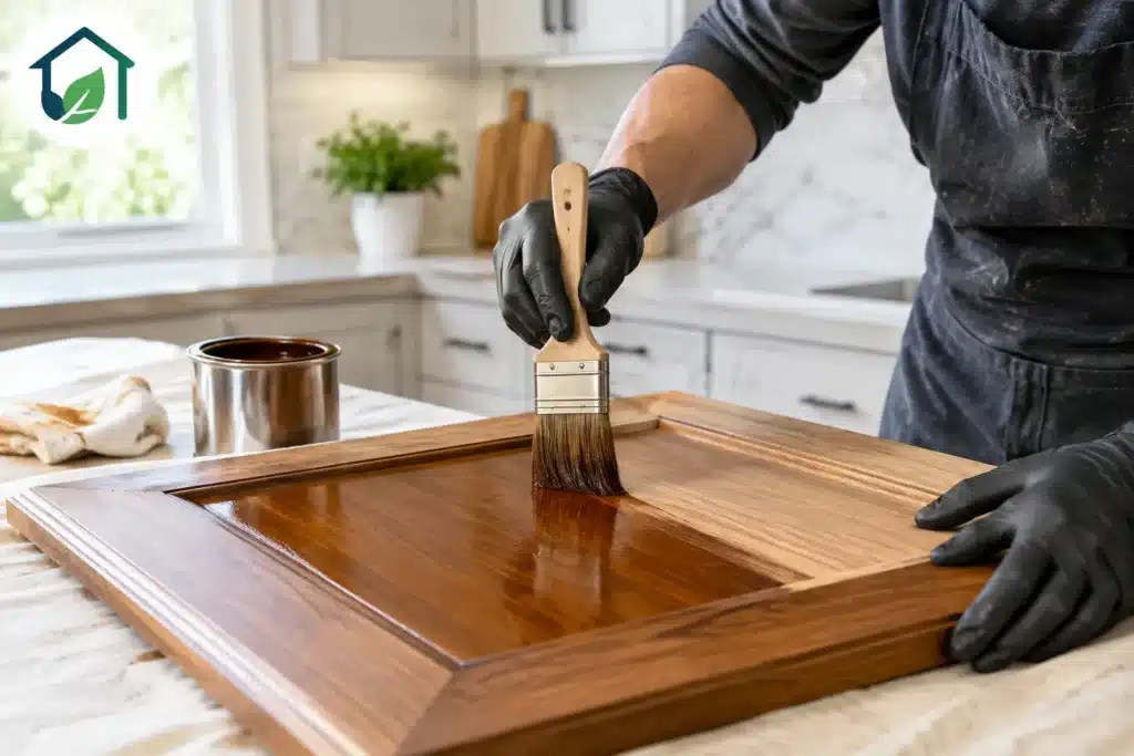 How to Stain Kitchen Cabinets Without Regret